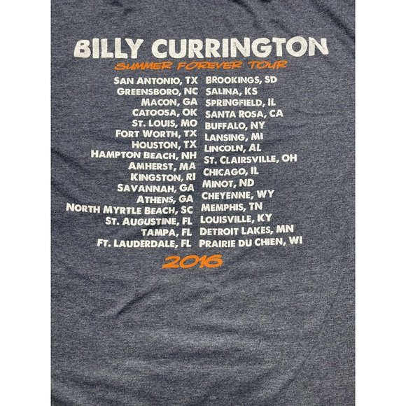 Billy Currington Mens Size Large 2016 Summer Forever Tour T-Shirt - Picture 5 of 6